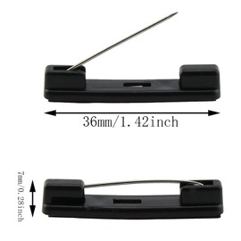 Self-Adhesive Bar Safety Pins E-outstanding 50pcs Black Safety Pin with Adhesive Brooch Back for ID Badges, Ribbons,Nametags and Crafting, Adhesive Badge Crafting Pins