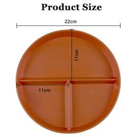 9 Inch Divided Plates for Adults, 2 Pcs Portion Control Plate, Reusable Dinner Plates Dishwasher and Microwave Safe (Color Orange)