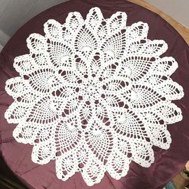 Janef White Handmade Crochet Cotton Table Cloth Lace Doilies Round Lace Tablecloths 20 Inches.