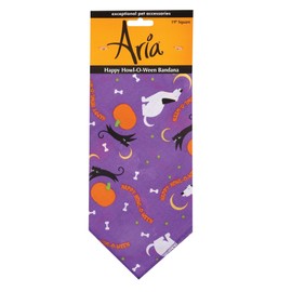 Aria Happy Howl-O-Ween Bandanas for Dogs, Purple