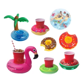 Dolores 7pcs Portavasos Flotador Inflables Alberca Playa  Fiesta Set