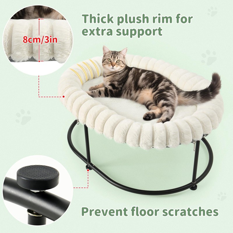 Sunhoo Elevated Cat Bed for Indoor Cats Raised Kitten Hammock