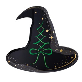 Bonjour Fete - Platos de papel para fiesta de sombrero de bruja negro, tamaño de postre | Suministros de fiesta premium | celebraciones de Halloween, 