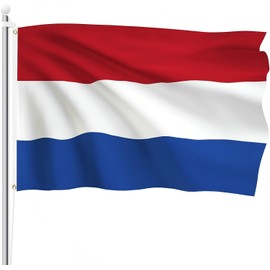 Dutch Flag,Netherlands Flag,90 * 150 cm(3 * 5FT),Polyester Thickness, Fade Resistant, Brass Grommets, Canvas Header, Indoor/Outdoor, Vibrant Colors,Not Fear of Rain and Snow
