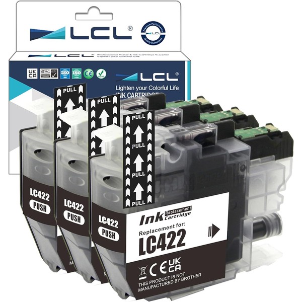 LCL LC422 Black Ink Cartridge Replacement for Brother LC-422 LC-422XL