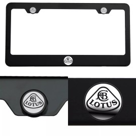 KA Laser Engraved Lotus Logo Mirror Matte Black License Plate Frame Stainless Steel
