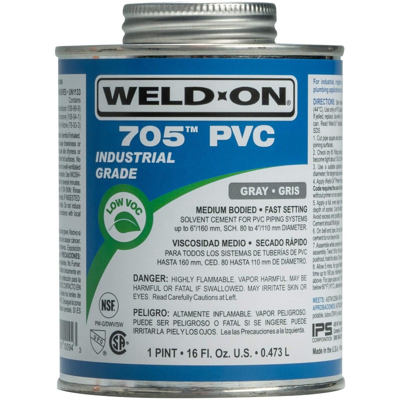 Weld-On 10094 705 Industrial Grade PVC Medium-Bodied High Strength Solvent