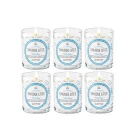 SOUL STICKS 6 Pack Smudge Lites Votive Candles | 960 Grams Decor Spa Candles | 12-Hour Burn Time Candles for Cleansing Negative Energy Infused with Smudging Herbs - White Sage