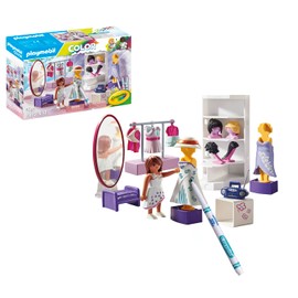 PLAYMOBIL Color 71373 Fashion Design Set, Design for Various Clothing Styles, with Water-soluble Pens, Sponge and Numerous Accessories, Artistic Toy for Children from 5 Years