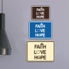 Classic Framed Faith Love Hope Sign (Black) - Large