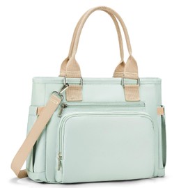 Insulated Lunch Box & Lunch Bag for Women - Classic Reusable Lunch Tote Bag for Adults Simple Stylish Ladies Cooler Bag Portable Leakproof Lunchbox bag for Work/Picnic,(Light Green 12L)