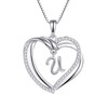 Starnny Heart Birthstone Chain Silver Women's 925 Infinity Necklace with