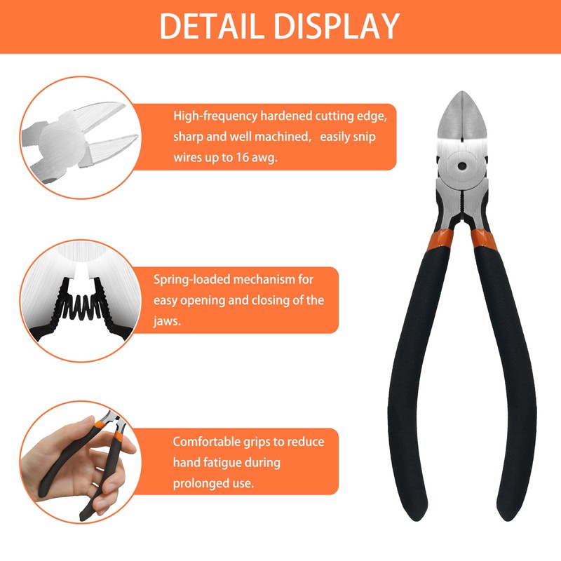 ZERINT 6 Inch Wire Cutter, Multi-Purpose Cutting Pliers, Flush Cutting