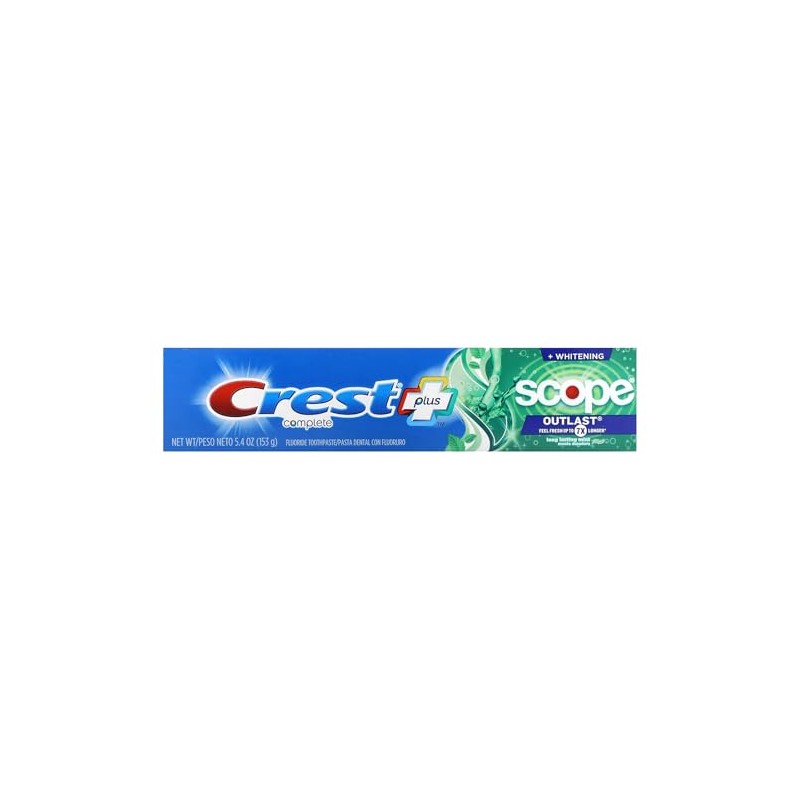 Crest + Scope Outlast Complete Whitening Toothpaste, Mint, 5.4 oz