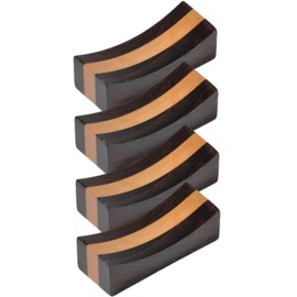 4pcs Chopstick Rest Wooden Spoon Holder Multifunctional Chopsticks Rest Spoon Stand Cutlery Organizer Wooden Chopsticks Stand Dining Table Cutlery Rest Kitchen Accessory Spoon Rack (Black, 4.6*1.9CM)