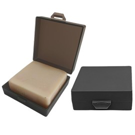 Elimeta Soap Holder 2 Pack, Shower Bar Case Box Fit Dr Squatch, Waterproof Travel Container with Lid, Square Bathroom Soap Dish for Camping Gym Outdoor Traveling (Transparent Black/Black)