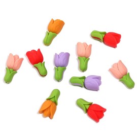 【B203】10pcs per bag for all Focals one kind Silicone Focal Beads for Pens, Cute Character Beads for Keychains DIY Bracele Jewelry Making:_Flower 4