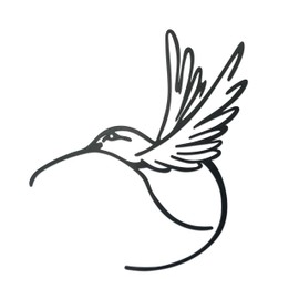 AWISBI Metal Hummingbird Wall Art – Matte Black Minimalist Line Art Design for Indoor & Outdoor Decor, Durable Metal Bird Wall Decorations for Patio, Porch & Living Room