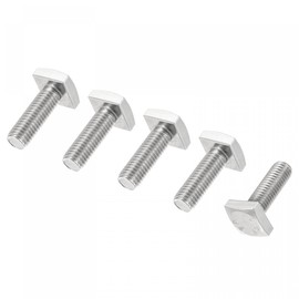 sourcing map Square Head Bolt, 5pcs M10x30mm Fully Thread 304 Stainless Steel Grade C Square Machine Screws