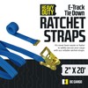 DC Cargo - E Track Ratchet Straps Cargo Tie-Downs, 2"
