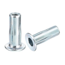 QUARKZMAN M6 Multi-Grip Rivet Nuts, 30 Pieces Preformed Shaft Flat Head Threaded Insert Nut Made of Carbon Steel Plus Nuts for Construction Industry