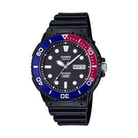 Casio MRW-230HJ Wristwatch, Casio Collection, black/blue bezel