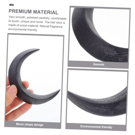 DOITOOL Crescent Moon Hairpin Unique Wooden Stick Hair Decor Classic Chinese Accessory for Women