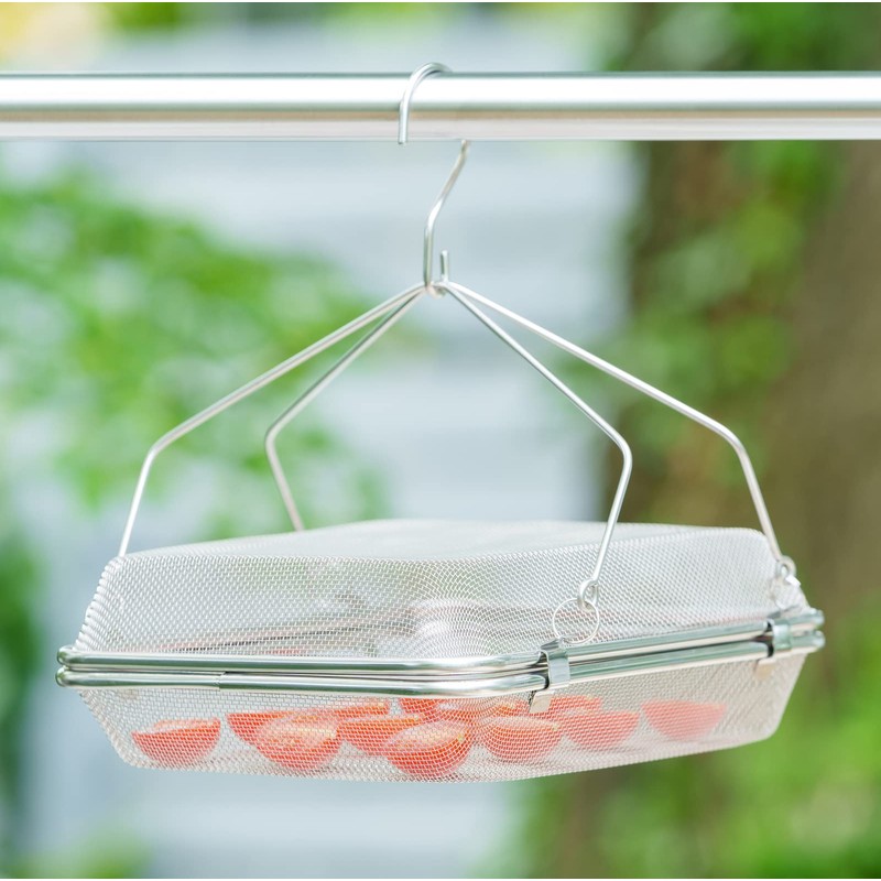 Yoshikawa Good Lifestyle Tool, Stainless Steel, Square Shape, Drying Basket