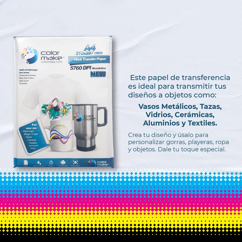 Papel Para Sublimar Sublimación Color Make 100 Hojas Light A4