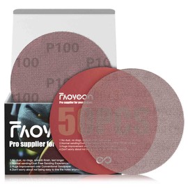 Faoyoon 5 Inch Sanding Mesh | Micro Mesh Hook and Loop Sanding Discs | Dust Free Net Sandpaper | 50 Pack 100 Grit | Wet and Dry Sanding Screen | Anti-Clog and Last Longer