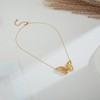 LILIE&WHITE Gold Hollow Butterfly Pendant Necklace for Women with Rhinestone