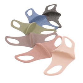 Marble/Color Mask, Set of 3, UV Protection, UPF 50+, Easy to Breathe, 3D Retention Wire, Marmailles (Pink Smoothie, Assorted, L)