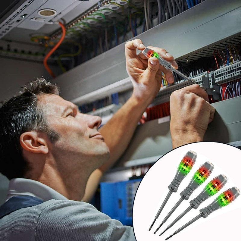 4-Piece 2-in-1 Electrical Tester Screwdriver Set - Non-Contact Voltage Tester