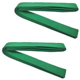 Niuhong 2 Pieces Judo Karate Belt Martial Arts Sports Belt Taekwondo Belts Professional Karate Aikido Belt Thick Fabric White Belt Children Adults Martial Arts Belt Kofun 260 cm (Green)