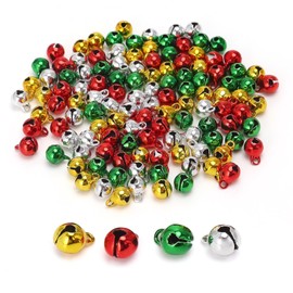 1/4 Inch Jingle Bells Christmas Bells Small Bell Mini, Tiny Crafts Bells, DIY for Home Making Ornaments Wreath Pet Decorations Bracelet Anklets Necklace Knitting Jewelry Making 120 Pcs, 4 Colors