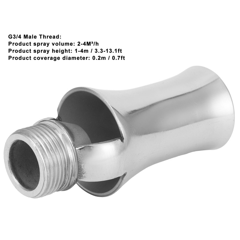 Stainless Steel Cedar Shaped Fountain Nozzle Adjustable Water Spray Head