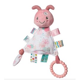 Taggies Teething Toys Baby Rattle Portable Triangle Activity Toy with Sensory Tags, 6-Inches, Camilla Caterpillar