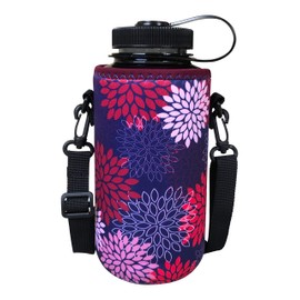 Koverz Portabidones de agua de 32 a 40 onzas, 1200 ml, con correa para el hombro, aislante para botellas de agua, para madres medianoche