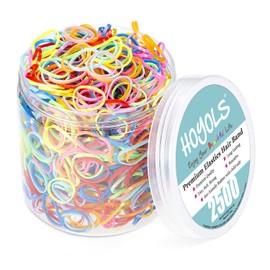 HOYOLS Mixed Color Elastic Hair Bands, 2500 Small Rubber Bands Braids for Girls Kids Women Non-Slip Tiny Soft Hair Ties Accessories Value Pack TPR