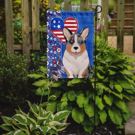 Blue Merle Cardigan Corgi USA American Flag Garden Size WDK5299GF