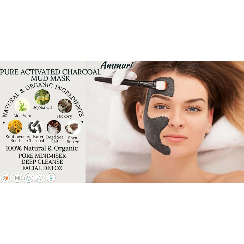 Ammuri Pure Activated Charcoal Mud Mask for Face & Body
