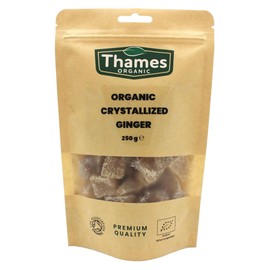 Organic Crystallized Ginger - High Energy, Chewy, Vegan, GMO-Free, Certified Organic - Sweet and Spicy Snack or Cooking Ingredient - Thames Organic 500g