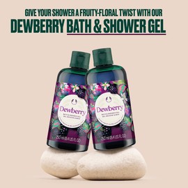 The Body Shop Dewberry Bath & Shower Gel (1x 250ml) Refreshing Body Wash with Fruity and Floral Scent, Gentle Cleanser with Community Fair Trade Aloe Vera, Vegan Certified, 250ml