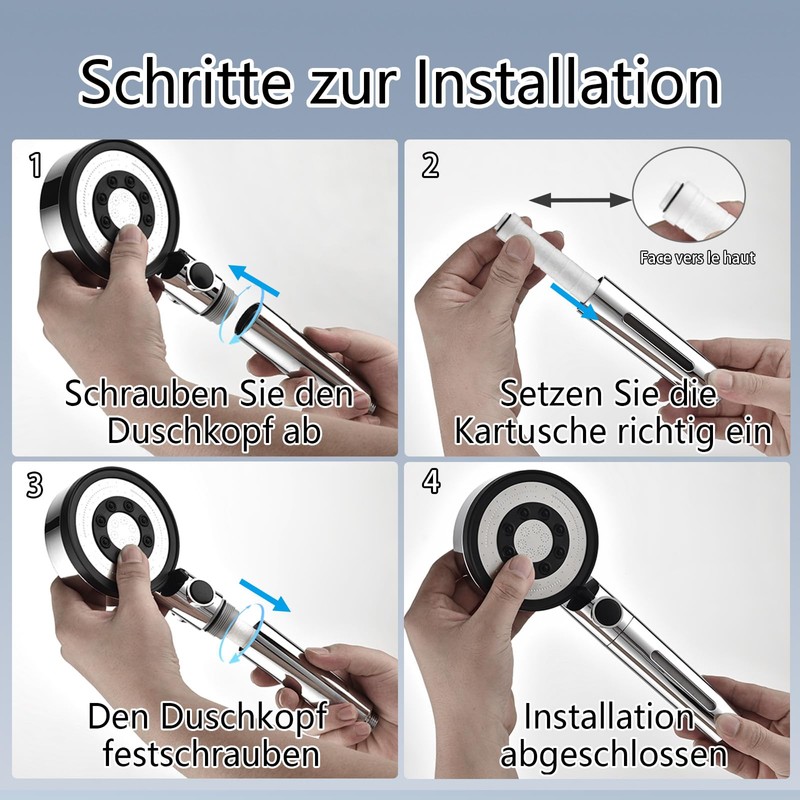 Nafall 6-Stück Filter Duschkopf,PP Baumwolle Filter für Duschkopf,Universal Filter Für