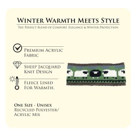 Aran Knitted Sheep Headband, Winter Headband for Women (Mushroom, One Size)