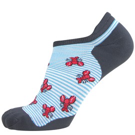 Running Socks – Best Athletic No Show for Men and Women - Low-Show Light Cushion (Large/X-Large, 1 Pair - Aqua/Red Lobsters)