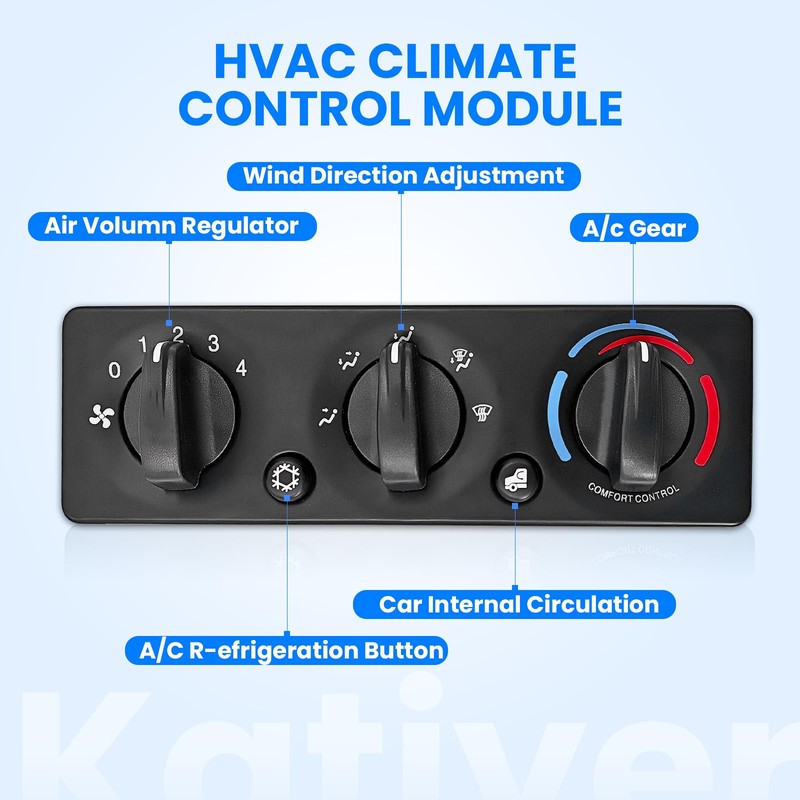 Kartiyer Q21-6012 Cab HVAC Heater Climate Control Module Panel Switch