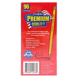 Cra-Z-Art Wood Cased Unsharpened #2 HB Yellow Pencils 96 Pack