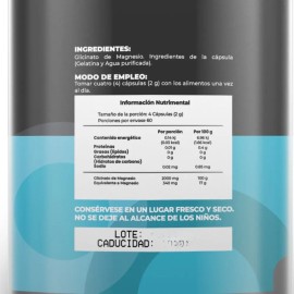 Glicinato De Magnesio 500 Mg 240 Cápsulas Sabor Sin Sabor