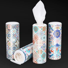 Car tissue Holder with facial tissues bulk, Tissue for Car cup holder, Round tissue boxes for car tissues cylinder,Travel tissues packs bulk